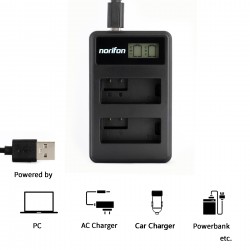 Dual Channel LCD USB Charger for Fujifilm NP-45 Camera Battery