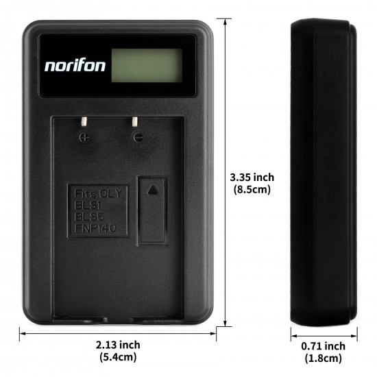 LCD USB Charger for Olympus BLS-1 Camera Battery