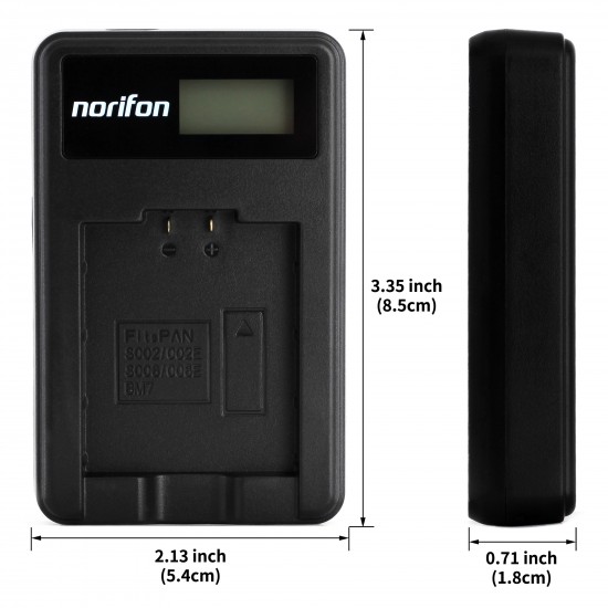 LCD USB Charger for Panasonic CGA-S002 Camera Battery