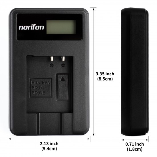 LCD USB Charger for Panasonic CGA-S007 Camera Battery