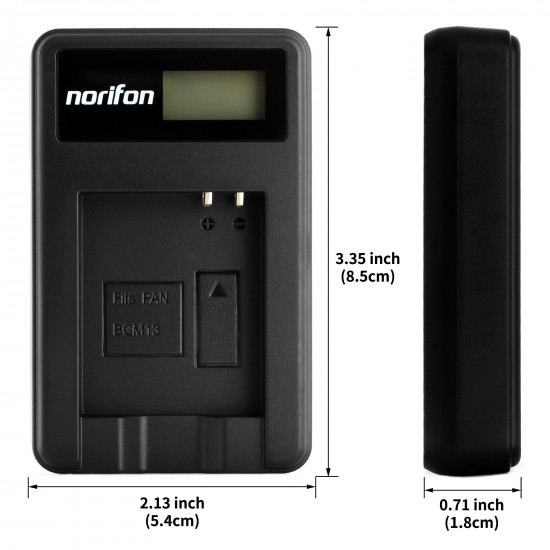 LCD USB Charger for Panasonic DMW-BCM13 Camera Battery