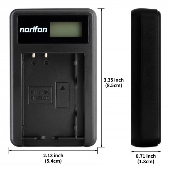 LCD USB Charger for Nikon EN-EL20 Camera Battery