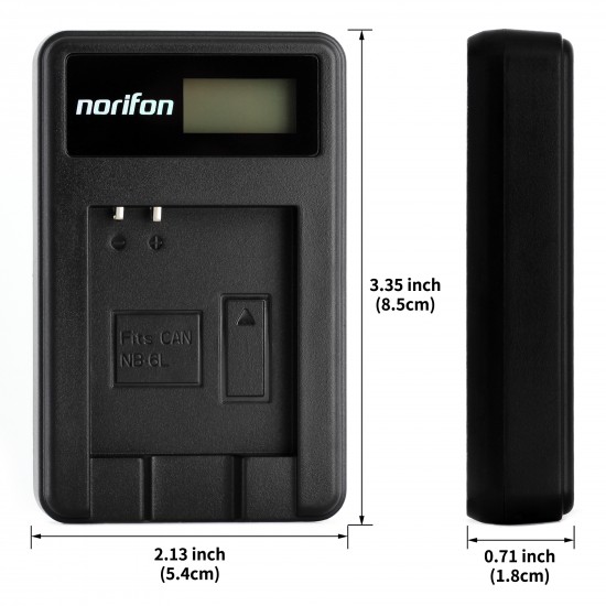 LCD USB Charger for Canon NB-6L Camera Battery