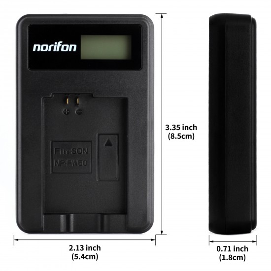 LCD USB Charger for Sony NP-FW50 Camera Battery