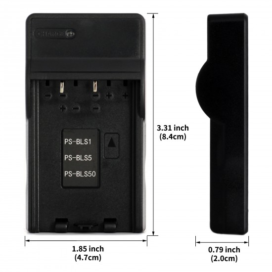 Ultra Slim USB Charger For Olympus BLS-1 Camera Battery