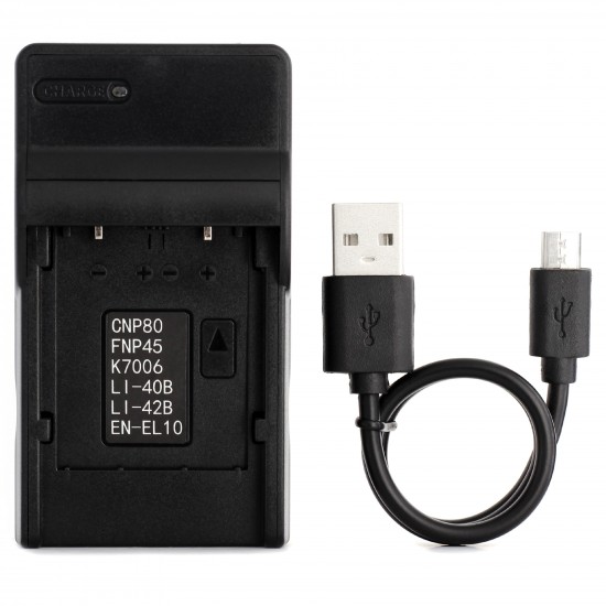 Ultra Slim USB Charger For Casio NP-80 Camera Battery