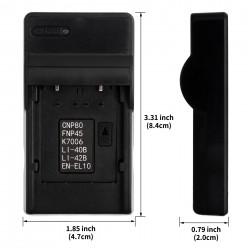 Ultra Slim USB Charger For Casio NP-80 Camera Battery