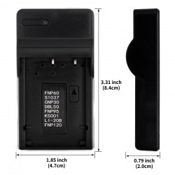 Ultra Slim USB Charger For Sanyo DB-L50 Camera Battery