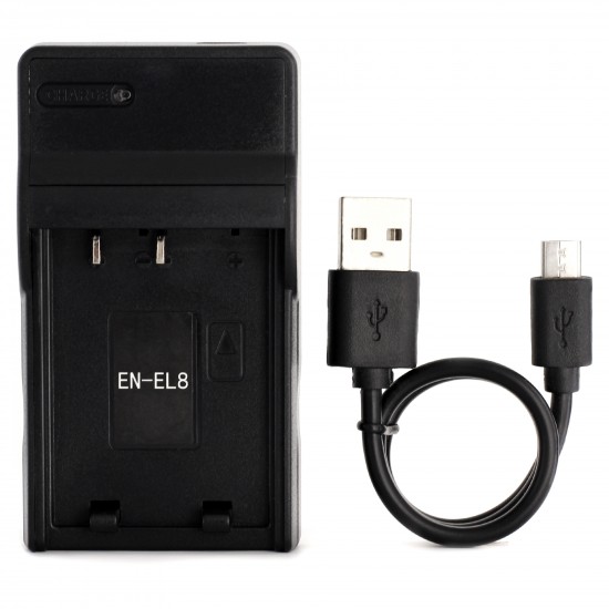 Ultra Slim USB Charger For Nikon EN-EL8 Camera Battery