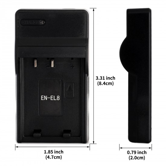 Ultra Slim USB Charger For Nikon EN-EL8 Camera Battery