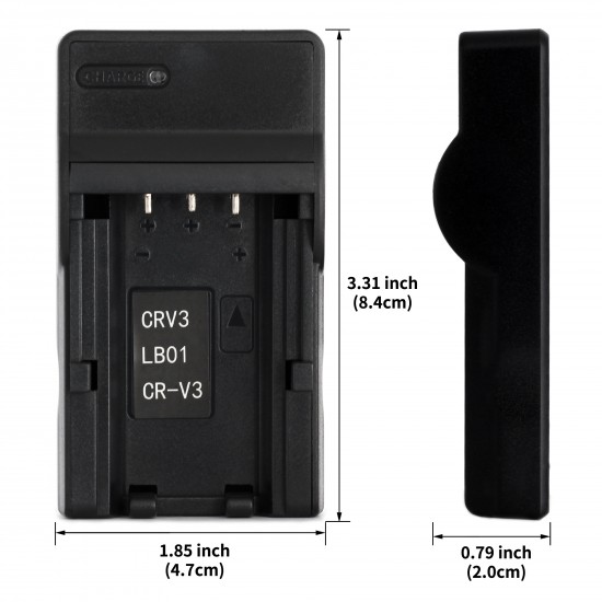 Ultra Slim USB Charger For Kodak CR-V3 Camera Battery