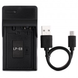 Ultra Slim USB Charger For Canon LP-E8 Camera Battery