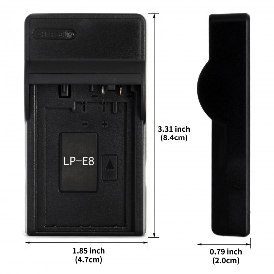 Ultra Slim USB Charger For Canon LP-E8 Camera Battery