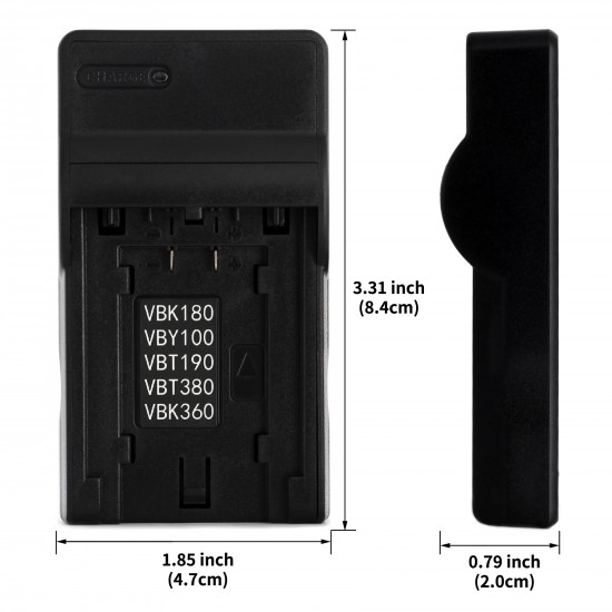 Ultra Slim USB Charger For Panasonic VW-VBK180 Camera Battery